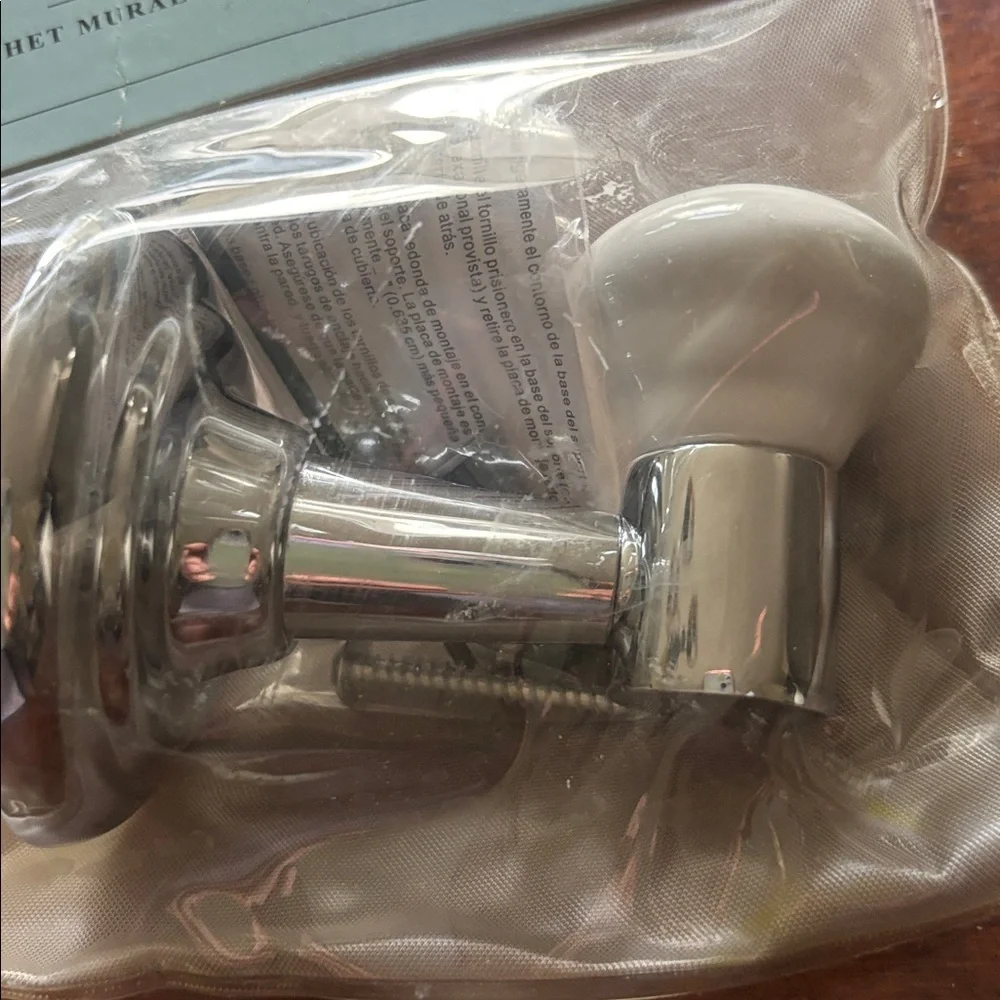 InterDesign Chrome and White Wall/Robe Hook Set of 2